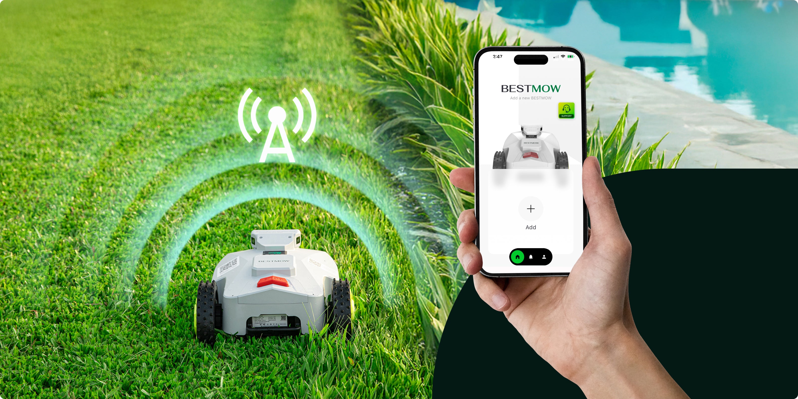 BESTMOW Titan-100 wireless robotic mowing in action