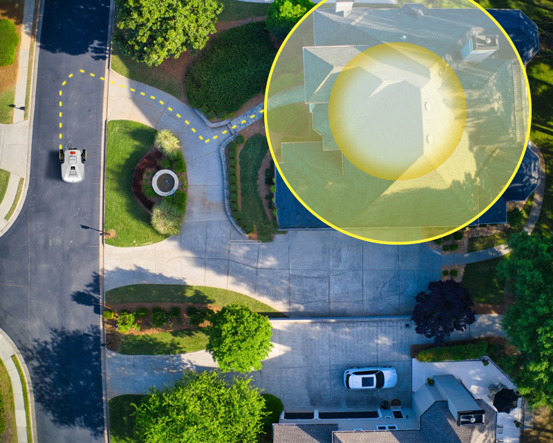 SmartYard robot mower in garden setting